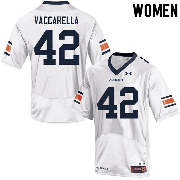 Auburn Tigers Women's Kyle Vaccarella #42 White Under Armour Stitched College 2021 NCAA Authentic Football Jersey RNX1374KC